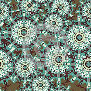 Mandalas. Seamless pattern. Vintage decorative elements. Vector illustration