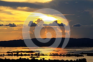 Mandalay Irrawaddy River Sunset, Myanmar