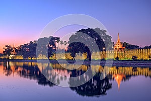 Mandalay, Myanmar at the Royal Palace Moat