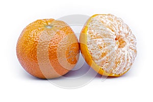 Mandarin (Citrus reticulata), Rutaceae. Also known as tangerines or clementines. Fruit leaves flowers photo