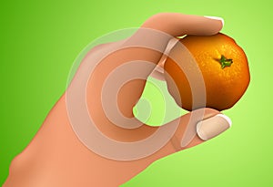 Mandarin in the hand