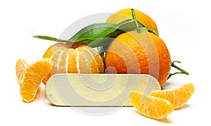 Mandarin isolated on white background.