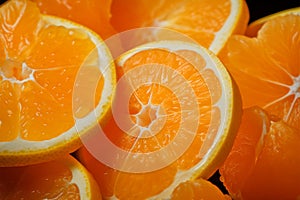 Mandarin orange slices in vivid detail, a macros juicy revelation