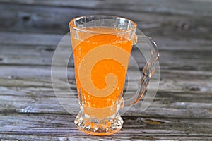 Mandarin orange soda drink, Orange soft drinks, carbonated drink as a refreshment, served cold usually with ice