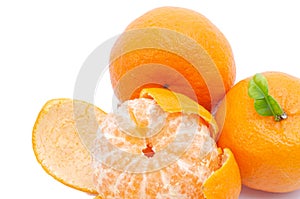 Mandarin Orange on a white background