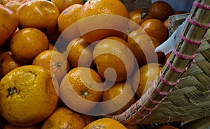 Mandarin oranges in a basket