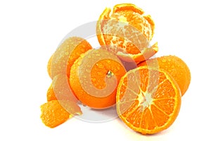 Mandarin Oranges On White