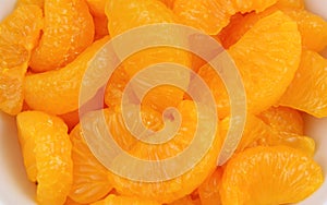 Mandarin slices in dish
