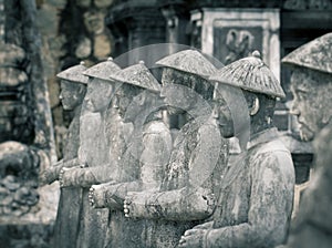 Mandarin statues in Khai Dinh tomb in Hue Vietnam