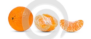 Mandarin, tangerine citrus fruit on white background