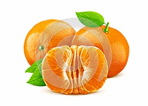 Mandarin or tangerine isolated on white background