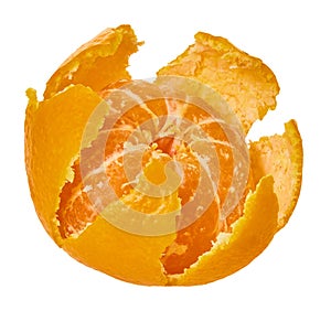 Mandarin white isolated background