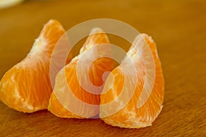 Mandarine on a wooden board