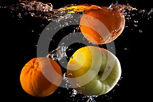 Mandarins in the water