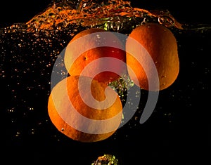 Mandarins in the water