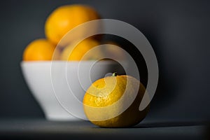 Mandarins in a white bowl