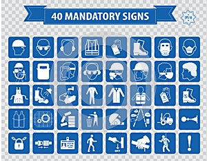 Mandatory signs, construction health, safety sign used in industrial applications