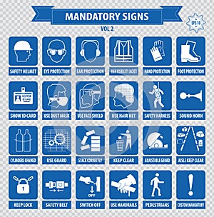 Mandatory signs, construction health, safety sign used in industrial applications