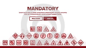 Collection Mandatory Signs Marks Vector Icons Set