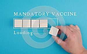 Mandatory vaccination is standing over the loading bar, in progress