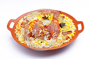 Mandi Chicken Biryani_white background