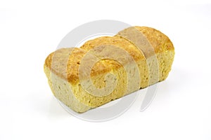 Mandioquinha bread over white background photo