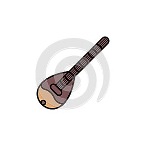 Mandolin icon. Element of color ancient greece icon for mobile concept and web apps. Colored Mandolin icon can be used for web an