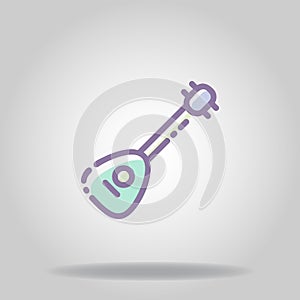 Mandolin icon or logo in  pastel color