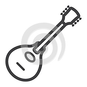 Mandolin line icon, music and instrument,