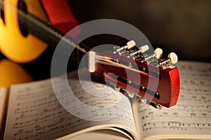 Mandolin with musical score