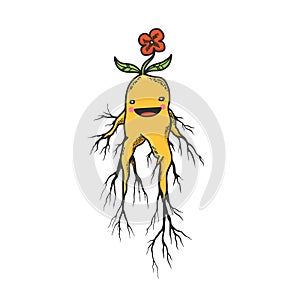 Mandrake Roots Hand Drawn Character