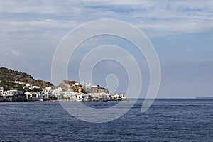 Mandraki villlage, Nisyros, Greece. View from the sea
