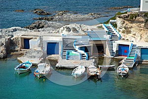 Mandrakia fishing village in Milos in Greece