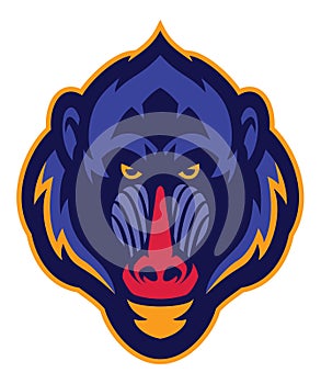 Mandrill monkey head mascot