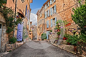 Mane, Forcalquier, Provence, France: ancient alley in the old to