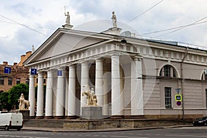 The Manege is former riding hall for the Imperial Horse Guards fronting in Saint Petersburg, Russia. Built in 1804-07