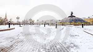 Manege Square winter in snowy weather