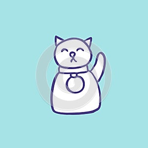 Maneki neko doodle icon