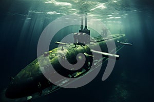 Maneuverable Military submarine. Generate Ai photo