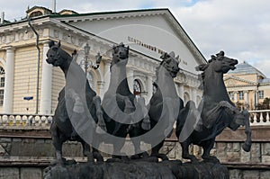 Manezhnaya ploshchad. Moscow Street scene.