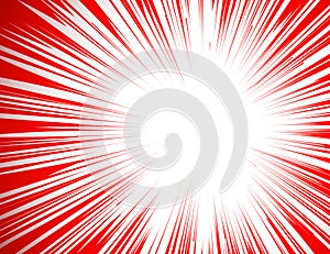 Manga comic book flash explosion radial lines background.