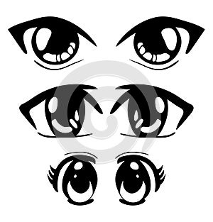 Manga eyes vector symbol icon design. Beautiful illustration iso