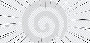 Manga frame with speed flash lines. Comic anime background. Vector illustration
