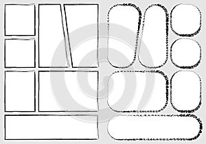 Manga set storyboard layout template for rapidly create the comic book style. A4 design of paper ratio is fit for print out
