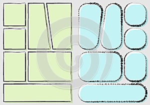 Manga set storyboard layout template for rapidly create the comic book style. A4 design of paper ratio is fit for print out