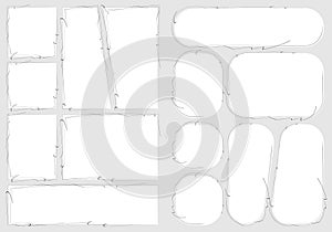 Manga set storyboard layout template for rapidly create the comic book style. A4 design of paper ratio is fit for print out vector