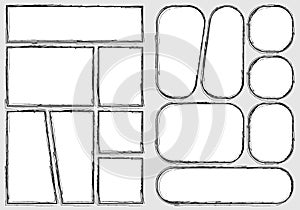 Manga set storyboard layout template for rapidly create the comic book style. A4 design of paper ratio is fit for print out