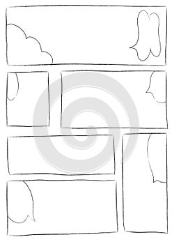 Manga storyboard layout brush stroke b