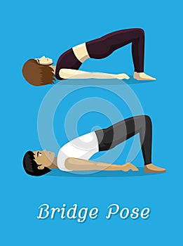 Manga Style Cartoon Yoga Bridge Pose