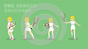 Manga Woman One Handed Backhand Tennis Set Tutorial